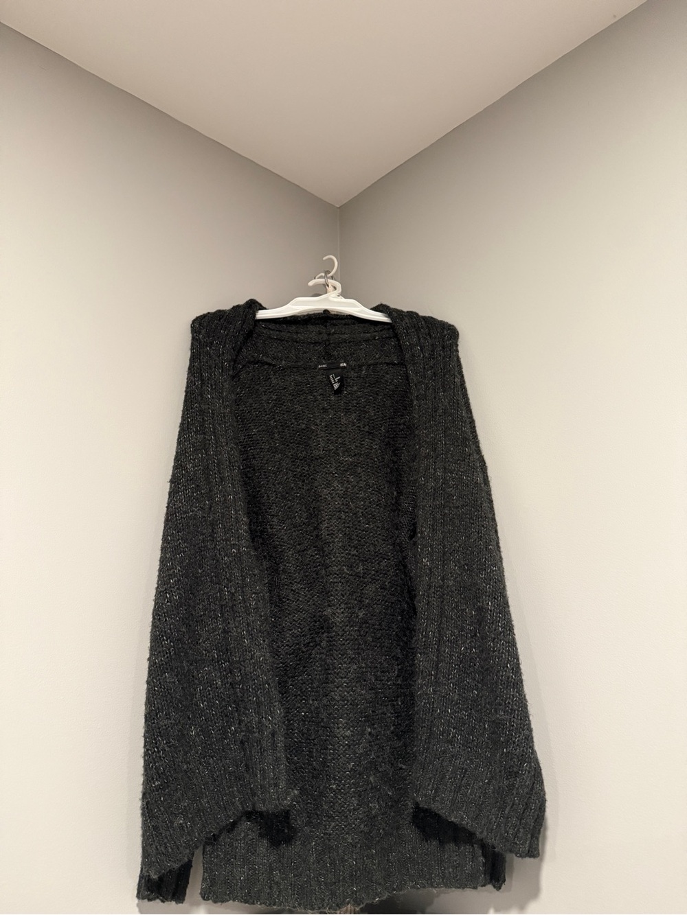 H&M Charcoal Open-Front Knit Cardigan